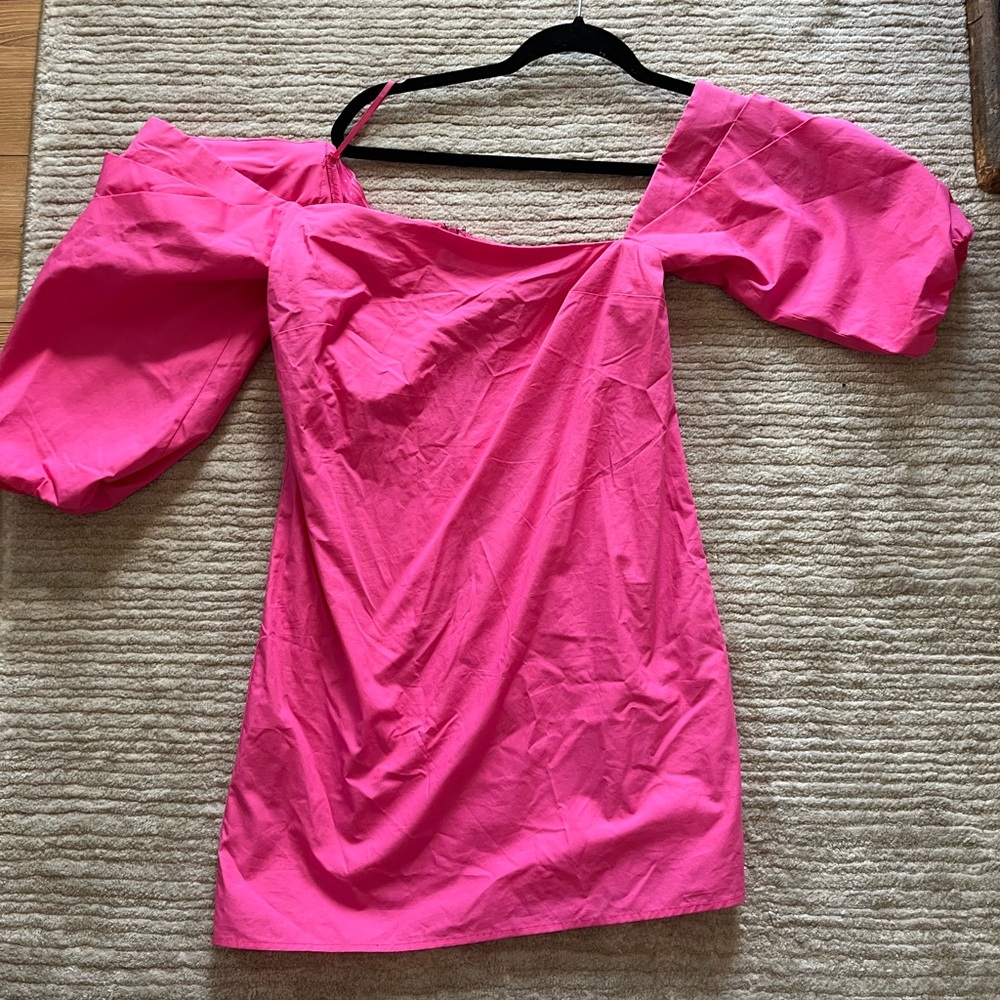 Never worn- Mare Mare dress with asymmetrical sleeves. 1 sleeve off shoulder